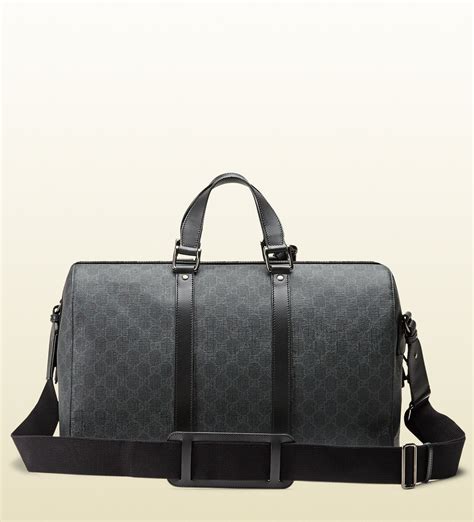 black gucci duffle bag|gucci black canvas duffle bag.